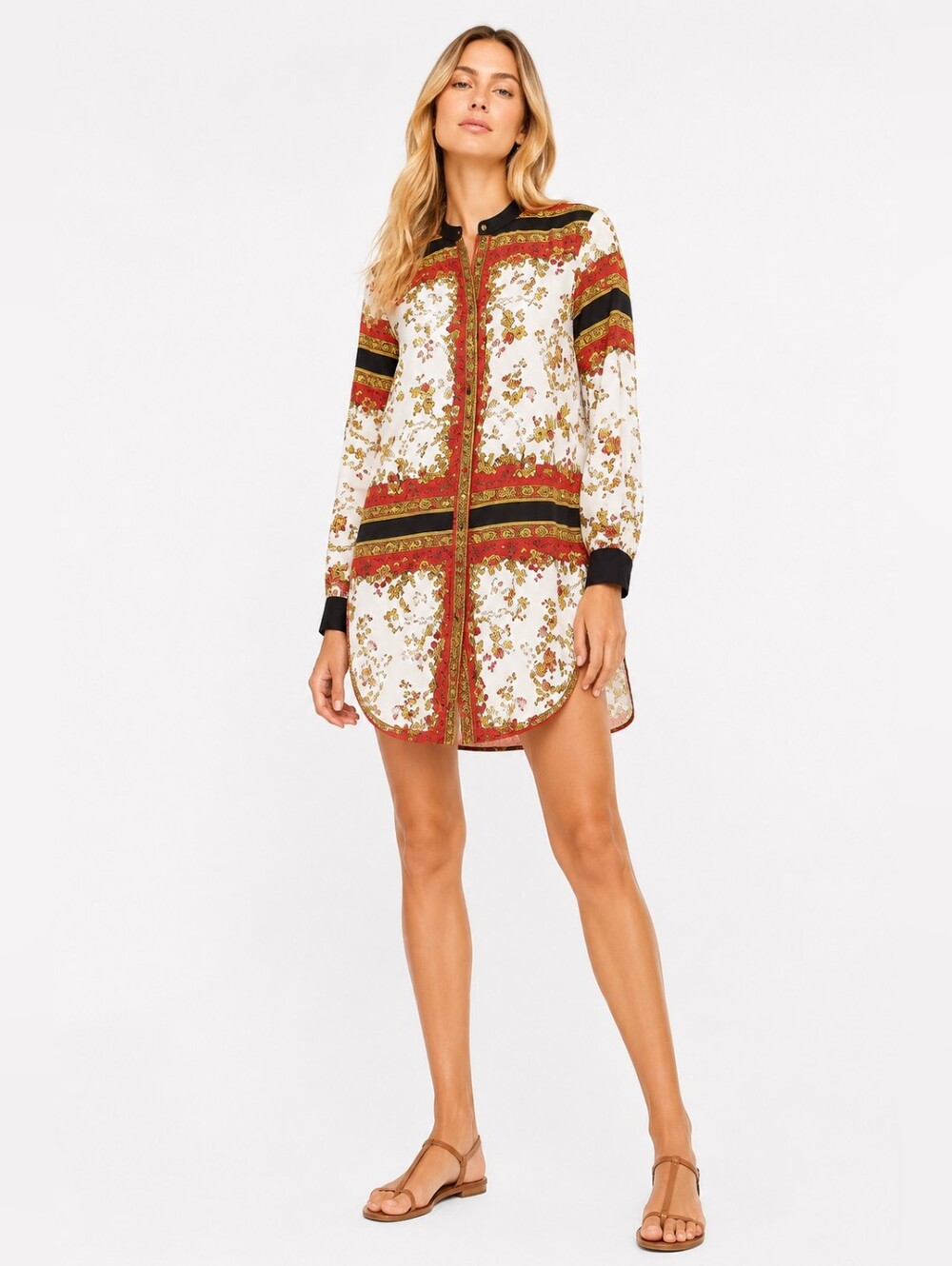 NWT Zara Size XS Printed Button Down Tunic